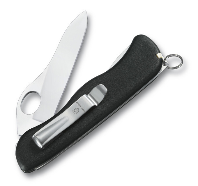 Нож Victorinox Sentinel One Hand belt-clip, 111 мм, 5 функций, с фиксатором лезвия, черный* 0.8416.M3
Нож Victorinox Sentinel One Hand belt-clip, 111 мм, 5 функций, с фиксатором лезвия, черный* 0.8416.M3