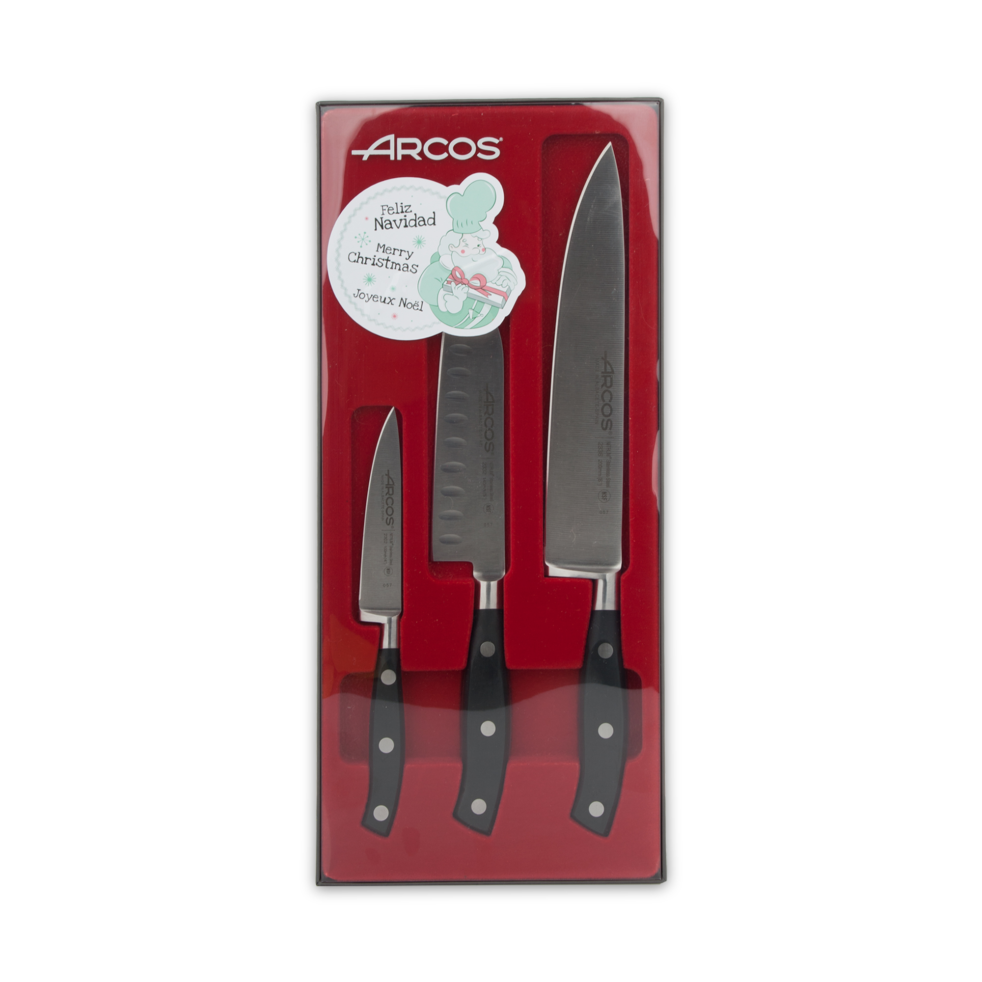 Набор из 3 кухонных стальных ножей ARCOS Riviera арт. 807700