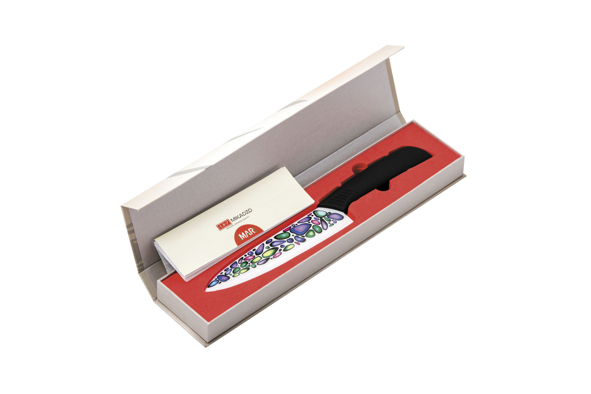 Набор из 3 кухонный керамических ножей Mikadzo Imari и универсальной подставки 4992019