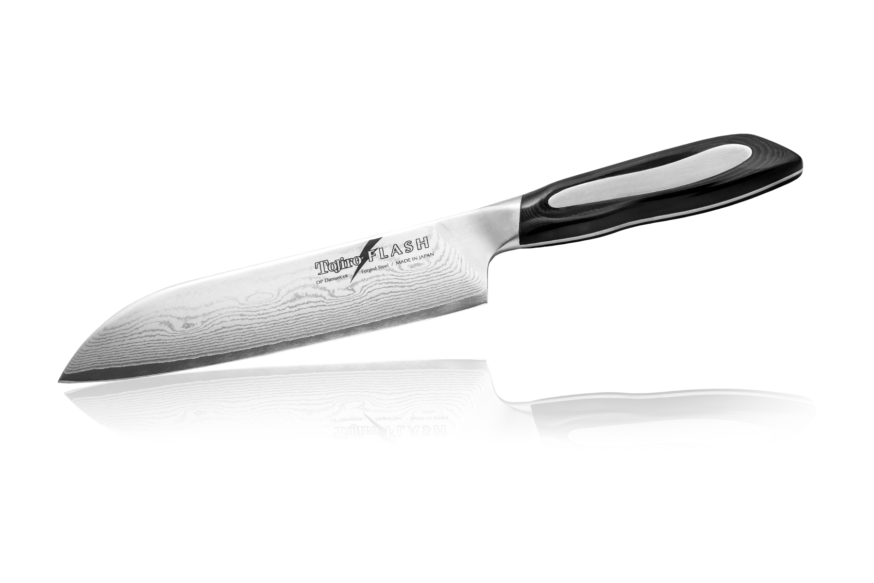 Нож кухонный стальной Сантоку (180мм) Tojiro Flash Damascus FF-SA180
