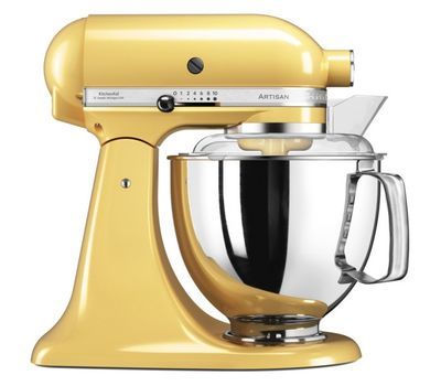 Миксер планетарный бытовой 4,83л KitchenAid (4 насадки, 2 чаши) (Желтый) 5KSM175PSEMY