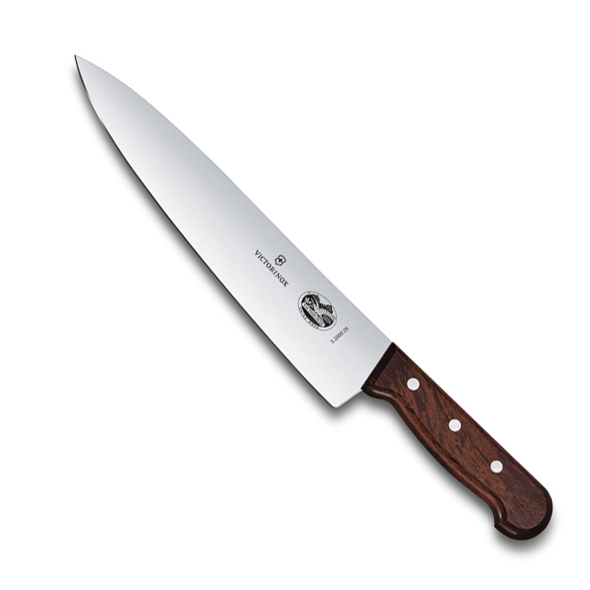 Нож Victorinox Шеф 25 см, прямое, рукоять из палисандрового дерева, (подар. упак.) 5.2000.25G
Нож Victorinox Шеф 25 см, прямое, рукоять из палисандрового дерева, (подар. упак.) 5.2000.25G