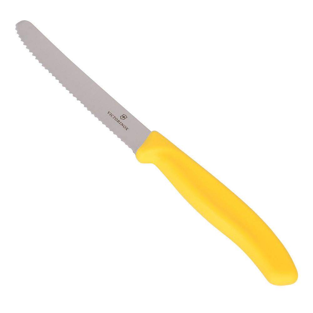 Нож Victorinox для томатов и сосисок лезвие 11 см волнистое, желтый* 6.7836.L118
Нож Victorinox для томатов и сосисок лезвие 11 см волнистое, желтый* 6.7836.L118