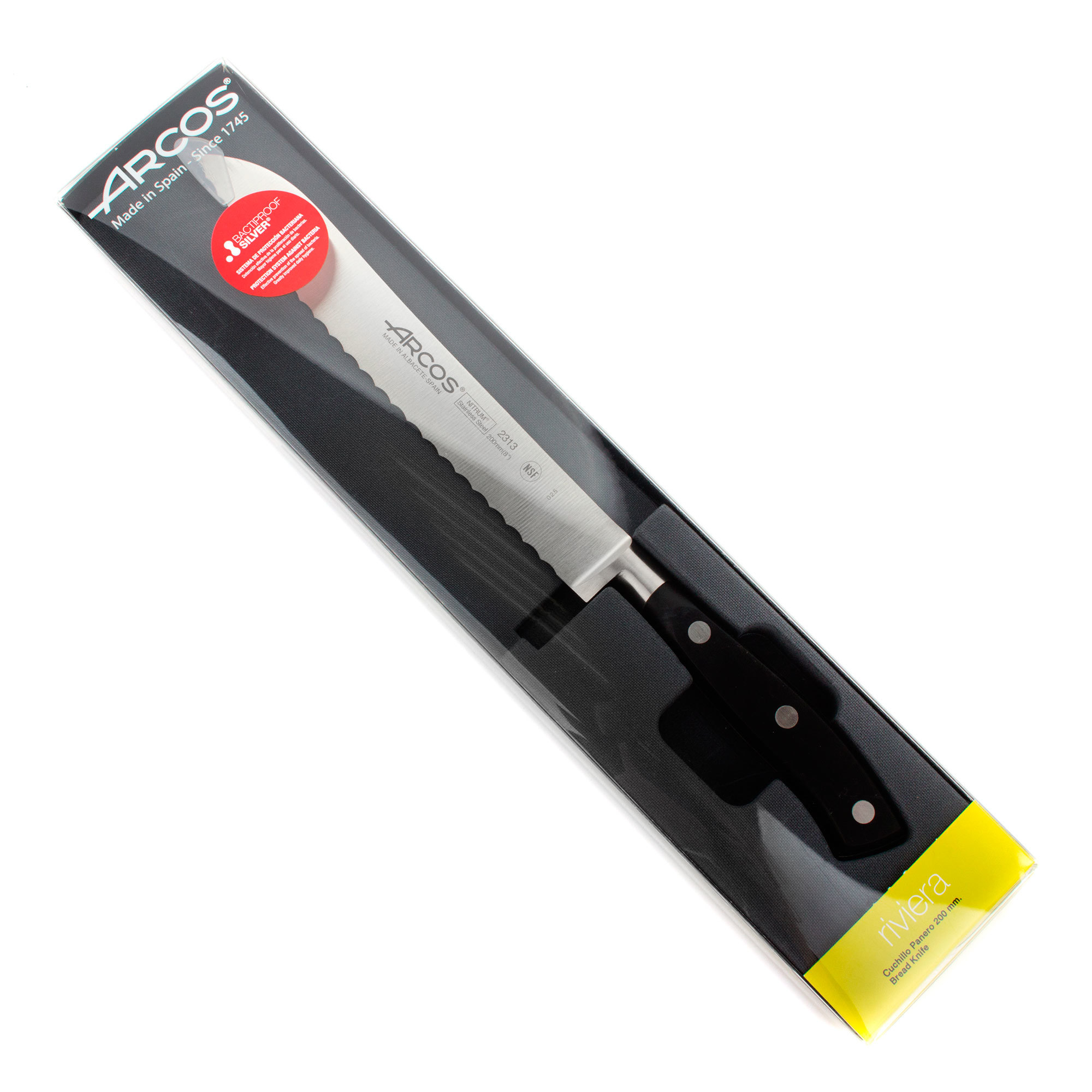 Нож кухонный стальной для хлеба 20 см ARCOS Riviera арт. 2313
