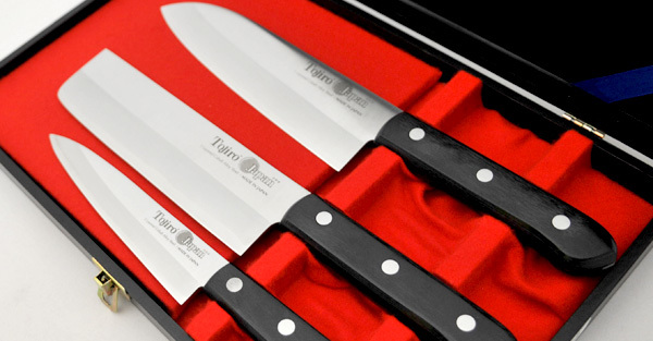 Набор из 3 кухонных ножей Tojiro Gift Set (FG-8300)