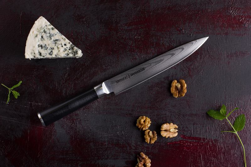 Нож кухонный стальной для нарезки, слайсер Samura Damascus SD-0045/K