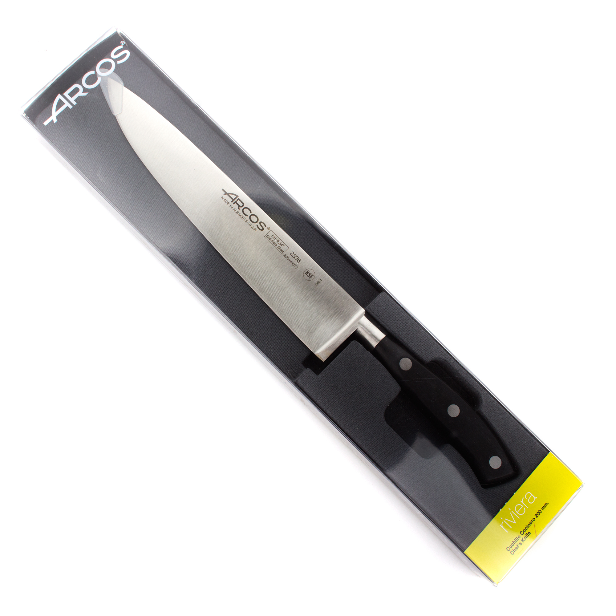 Нож кухонный стальной Шеф 20 см ARCOS Riviera арт. 2336