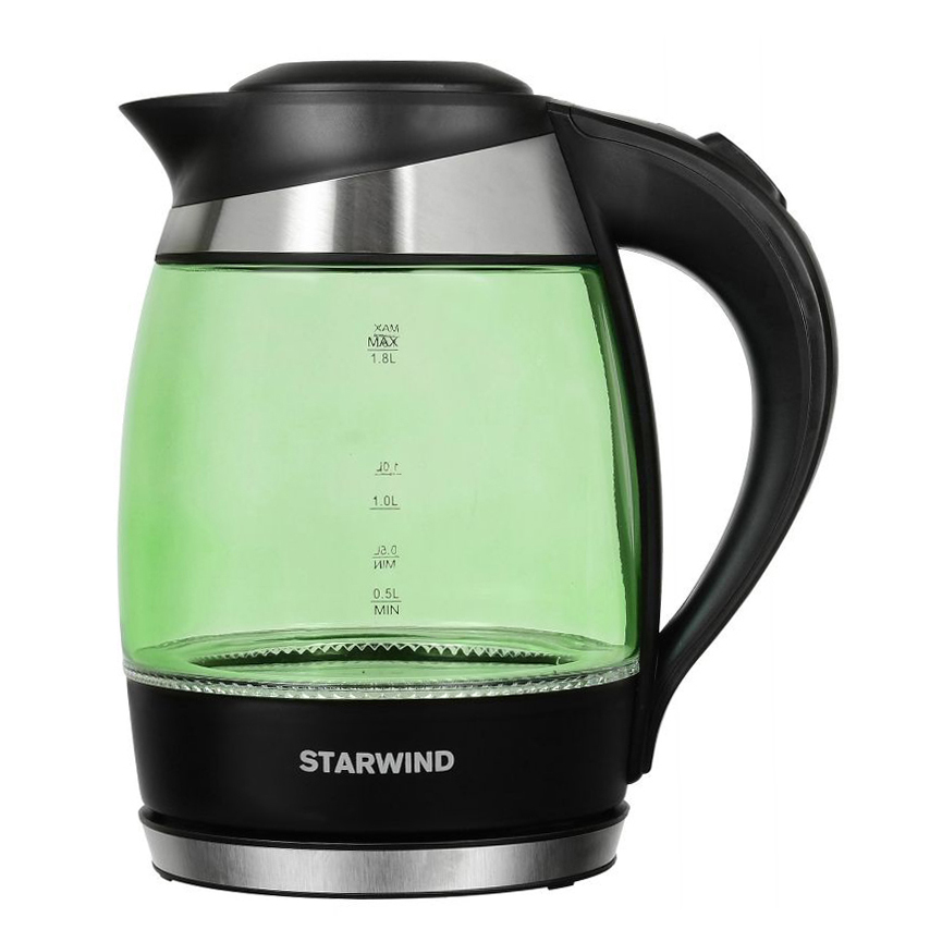 Чайник электрический Starwind (1,8 литра) 2200 Вт, LED подсветка, зеленый SKG2213
Чайник электрический Starwind (1,8 литра) 2200 Вт, LED подсветка, зеленый SKG2213