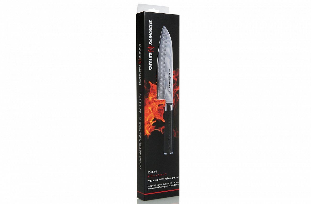 Нож кухонный стальной Сантоку Samura Damascus SD-0094/K