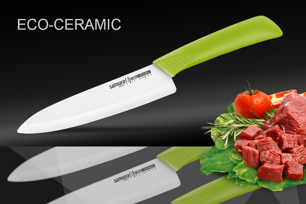 Керамические кухонные ножи купить. Samura Eco Ceramic. SC 0084g нож кухонный Samura Eco шеф 175 мм циркониевая керамика. Ножи кухонные Samura. Нож керамический Samura.