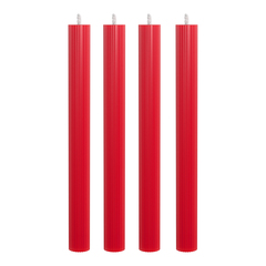 Набор из 4 декоративных свечей 2,3х26см SCANDYLAB Empire Red SL-EXL08
