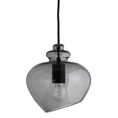Лампа подвесная Grace, ?23 см, дымчатое стекло, черный цоколь Frandsen 1172_270505001