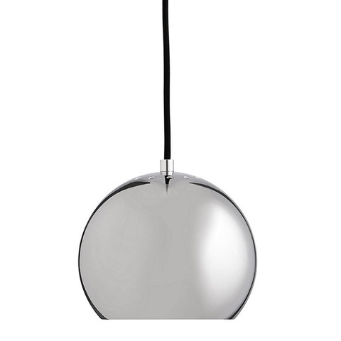 Лампа подвесная Ball, 16х?18 см, хром в глянце, черный шнур Frandsen 1115555505001