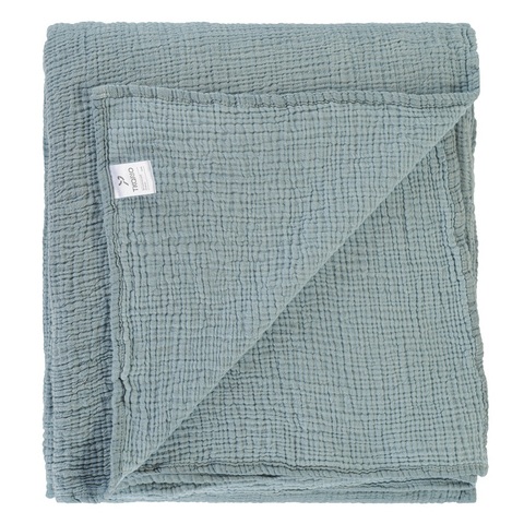 Покрывало из жатого хлопка джинсово-синего цвета  из коллекции Essential, 230х250 см Tkano TK20-BS0005