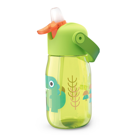 Бутылочка детская с силиконовой соломинкой 415 мл зелёная Zoku ZK201-GN
