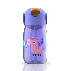 Бутылочка детская с силиконовой соломкой 415 мл фиолетовая Zoku ZK201-PU