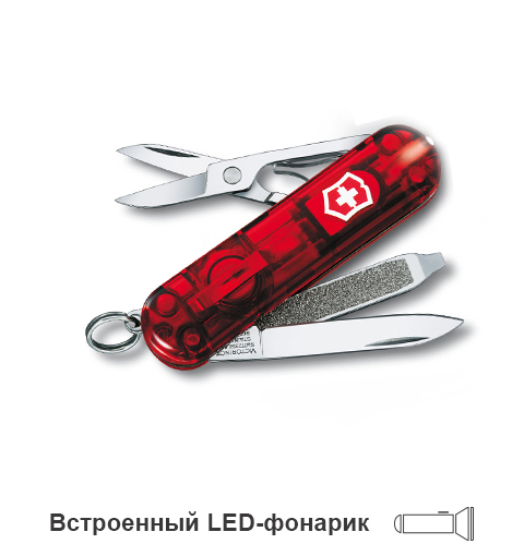 

Нож-брелок Victorinox Classic SwissLite, 58 мм, 7 функций, полупрозрачный красный 0.6228.T