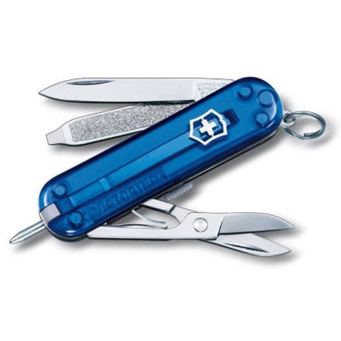 

Нож-брелок Victorinox Classic Signature, 58 мм, 7 функций, полупрозрачный синий 0.6225.T2