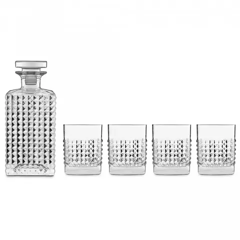 Набор для виски штоф 750 мл 4 стакана 380 мл ELIXIR WHISKY LUIGI BORMIOLI Mixology арт. A12469S0602L990