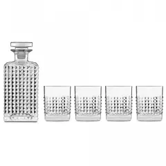 Набор для виски штоф 750 мл 4 стакана 380 мл ELIXIR WHISKY LUIGI BORMIOLI Mixology арт. A12469S0602L990