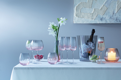 Набор из 2 бокалов-флейт для шампанского Dusk 250 мл розовый-серый LSA International G1332-09-152