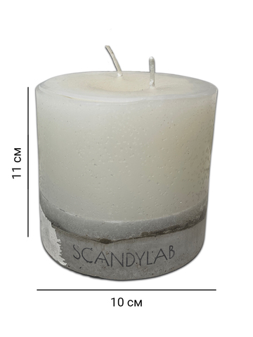 Интерьерная свеча 10х11см SCANDYLAB Beton Candle (белая) SICB-10-11-W