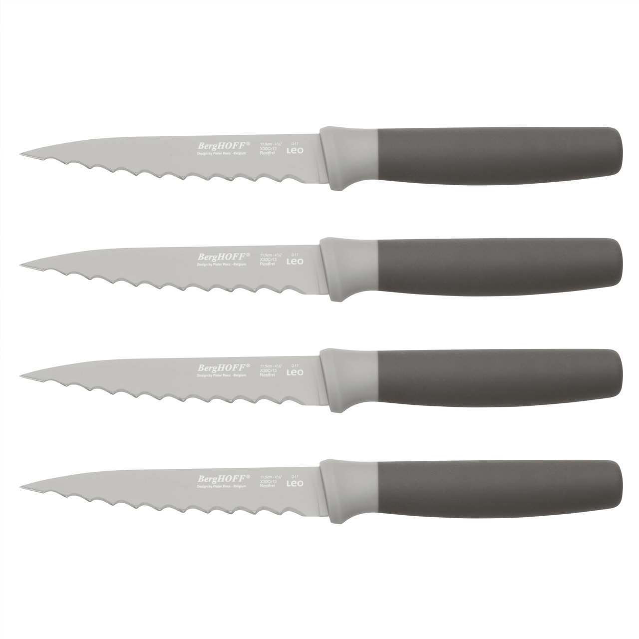 

Набор из 4 стейковых ножей Leo (серый) BergHOFF 3950046