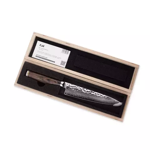 Нож кухонный универсальный KAI Шан Премьер 16,5 см, дамасская сталь 32 слоя