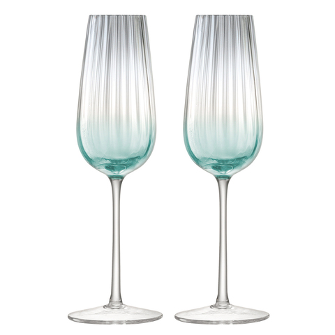 Набор из 2 бокалов-флейт для шампанского Dusk 250 мл зелёный-серый LSA International G1332-09-151