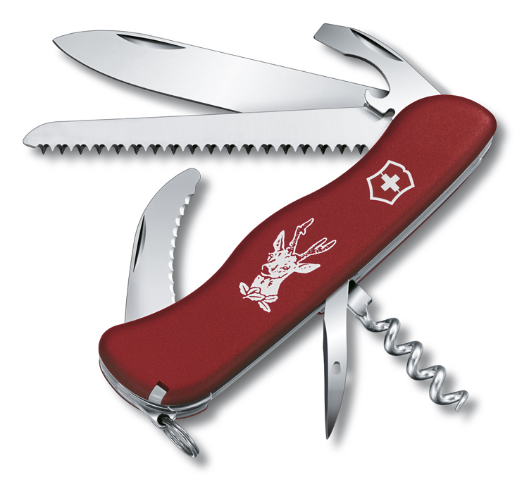 

Нож Victorinox Hunter, 111 мм, 12 функций, красный 0.8873