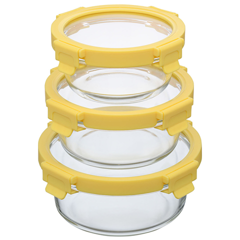 Набор Smart Solutions из 3 круглых контейнеров для еды желтый ID301RD_127C