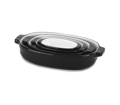 

Набор из 4 керамических кастрюль овальных для запекания KitchenAid KBLR04NSOB