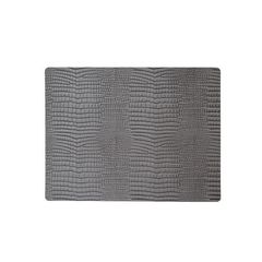 Подстановочная салфетка прямоугольная 35x45 см, толщина 2мм Croco silver-black LindDNA-98327