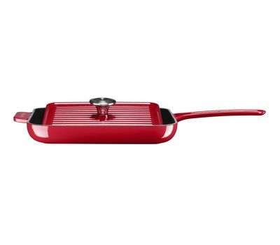 

Сковорода-гриль чугунная 25х25см, с прессом 20х20см, KitchenAid KCI10GPER