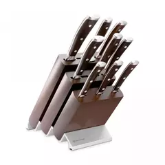 Набор кухонных ножей 7 шт.+ мусат+ вилка, на дерев.подставке WUSTHOF Ikon арт.1090570901