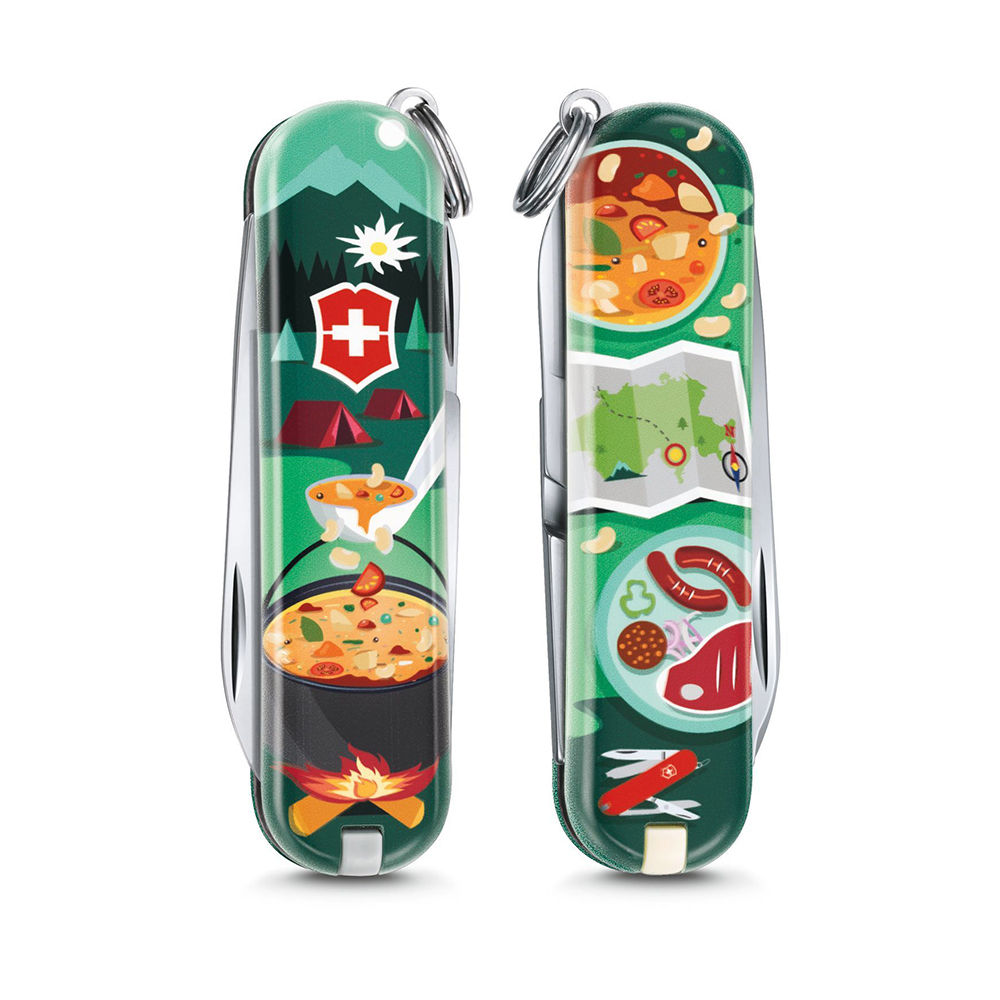 

Нож-брелок Victorinox Classic LE 2019, 58 мм, 7 функций, "Swiss mountain Dinner" 0.6223.L1907