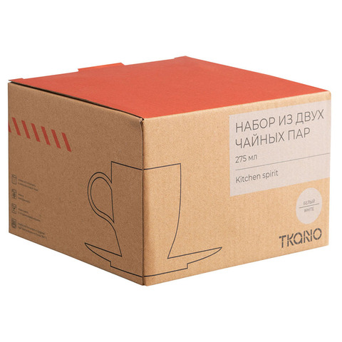 Набор из двух чайных пар белого цвета из коллекции Tkano Kitchen Spirit, 275 мл TK22-TW_TC0002