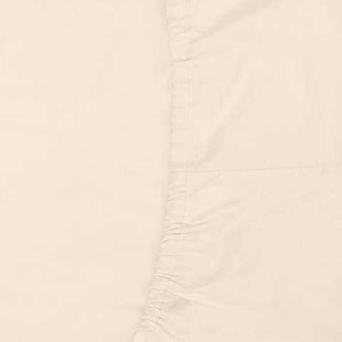 Простыня на резинке из сатина белого цвета из коллекции Essential, 160х200х30 см Tkano TK21-FS0001