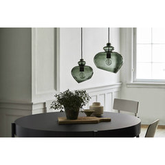 Лампа подвесная Grace, 31,5х?30 см, зеленое дымчатое стекло, черный цоколь Frandsen 14873350505001