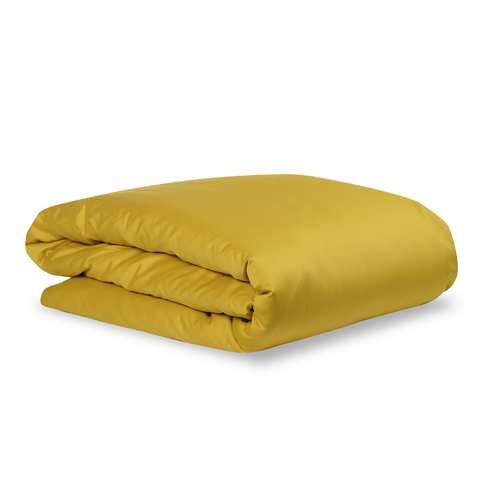 Комплект постельного белья двуспальный из сатина горчичного цвета из коллекции Essential Tkano TK19-DC0020