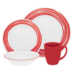 Набор посуды 16 предметов Corelle Brushed Red 1117028