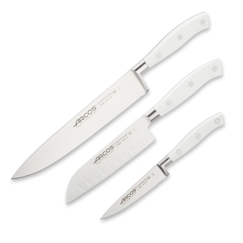 Набор из 3 кухонных стальных ножей ARCOS Riviera Blanca арт. 807600
