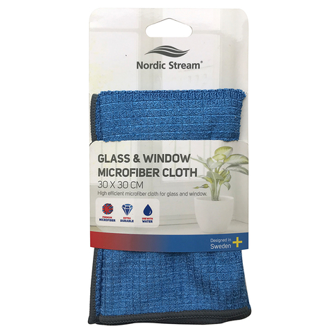 Тряпка для мытья стекол из микрофибры 30х30 см Nordic Stream 15353