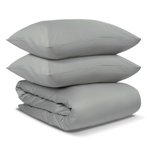 Комплект постельного белья двуспальный из сатина светло-серого цвета из коллекции Essential Tkano TK19-DC0018