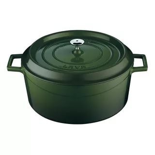 

Кастрюля чугунная 24см (4,5л) LAVA GREEN LVYTC24K2G