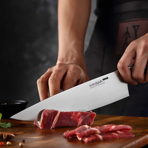 Поварской Шеф нож для нарезки мяса, рыбы, овощей и фруктов Scandylab Premium SP006