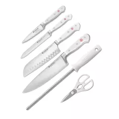Набор кухонных ножей 4 шт. + кухонные ножницы, мусат WUSTHOF White Classic арт.1090270601
