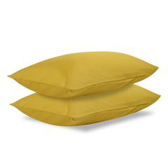 Комплект постельного белья полутораспальный из сатина горчичного цвета из коллекции Essential Tkano TK19-DC0010