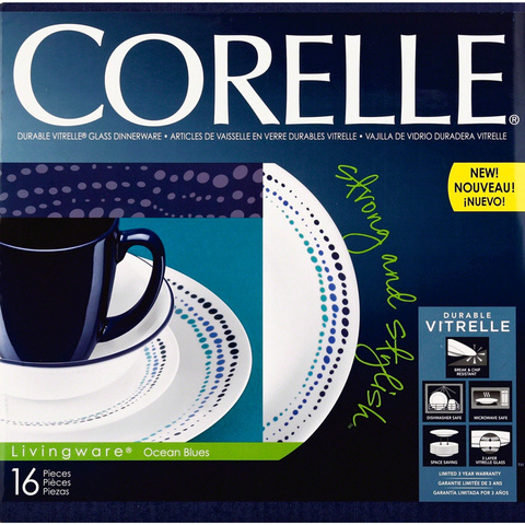 Набор посуды 16 предметов Corelle Ocean Blues 1119403