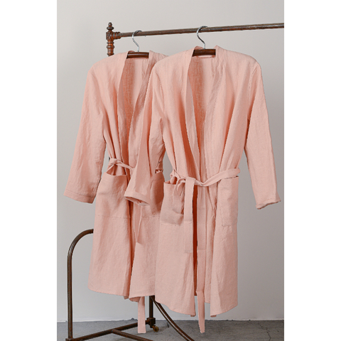 Халат из умягченного льна розово-пудрового цвета из коллекции Essential, размер M Tkano TK19-BR0002